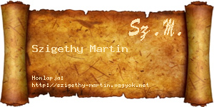Szigethy Martin névjegykártya